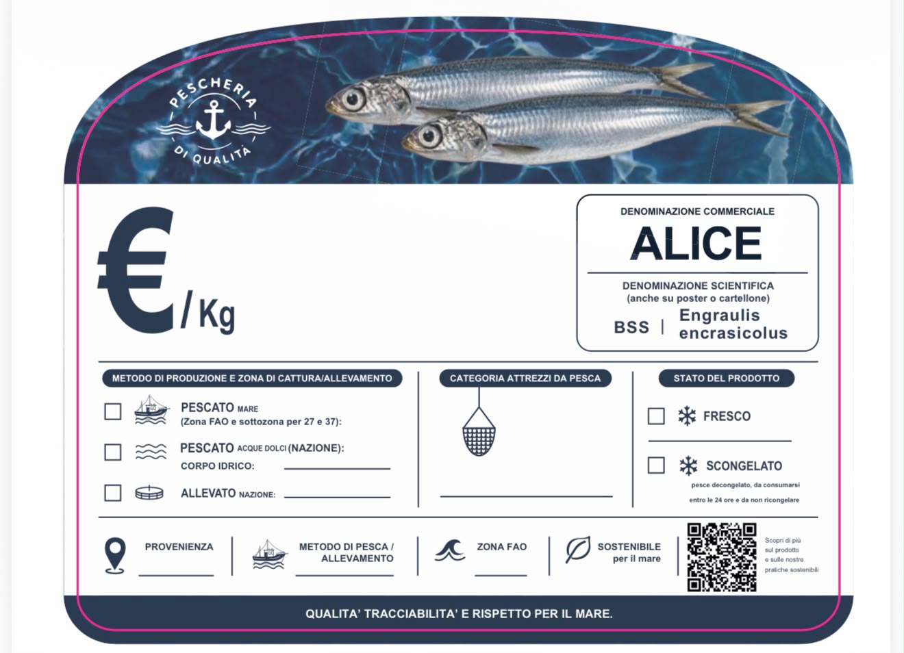 Cartellino ALICE CON QR CODE