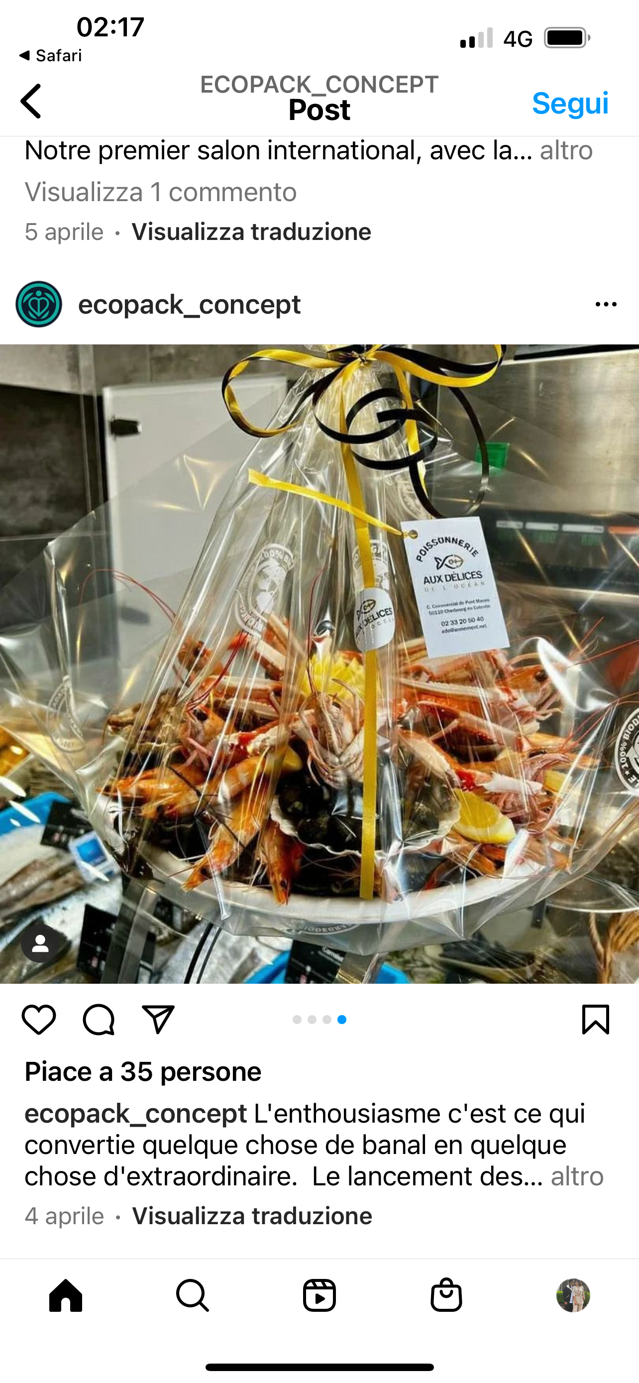 Buste termosaldate per vassoi e barche e conchiglie