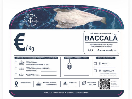 Cartellino BACCALÀ CON QR CODE