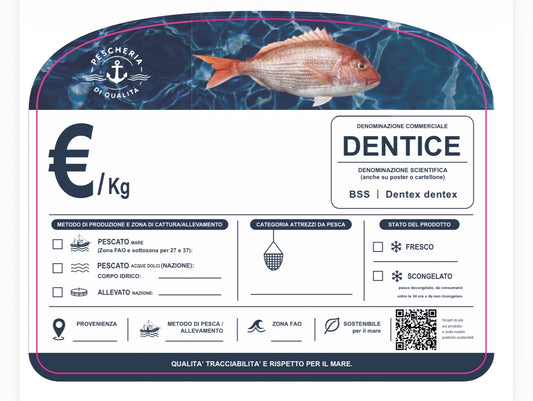 Cartellino dentice con qr code