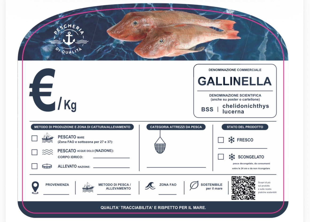 Cartellino gallinella con qr code