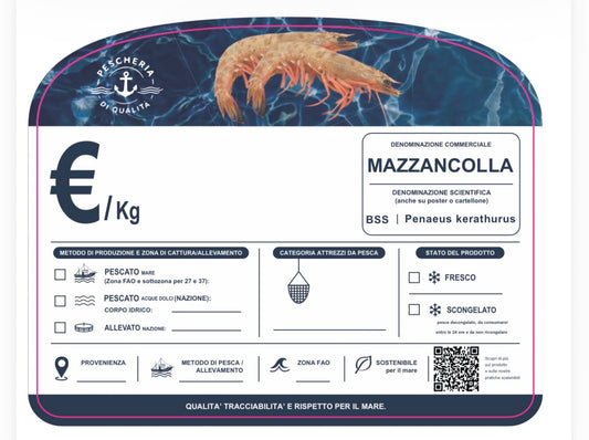 Cartellino mazzancolla con qr code