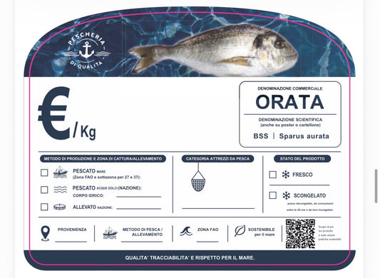 Cartellino orata con qr code