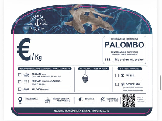 Cartellino palombo con qr code