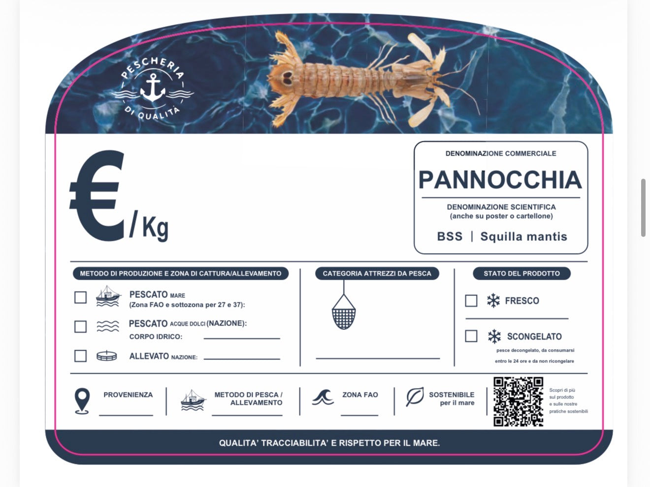 Cartellino pannocchia con qr code