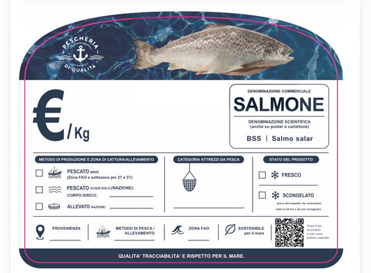 Cartellino salmone con qr code