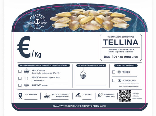 Cartellino tellina con qr code