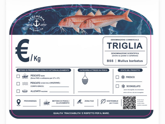Cartellino triglia con qr code