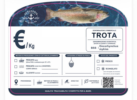 Cartellino trota con qr code