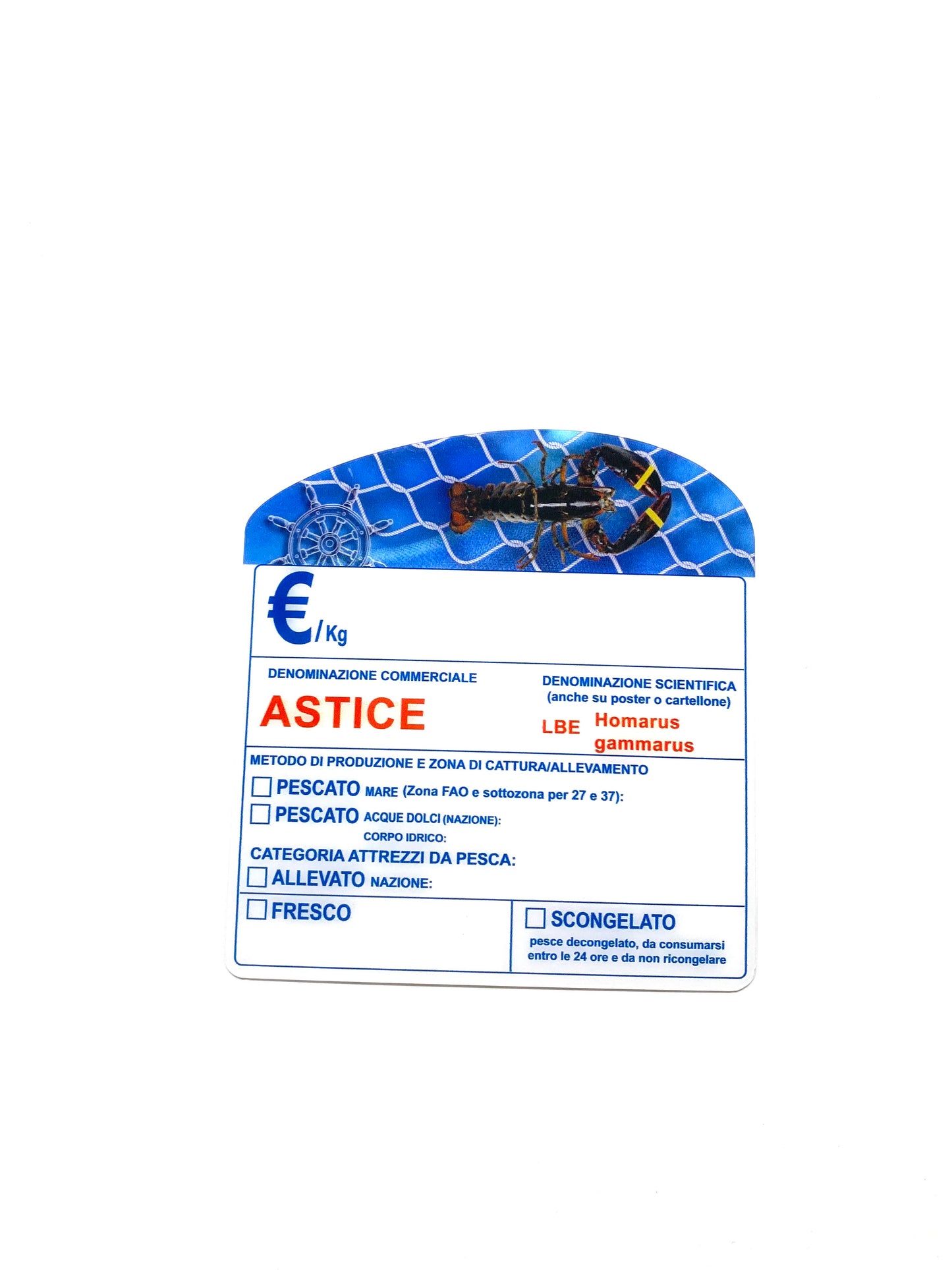 Cartellino astice