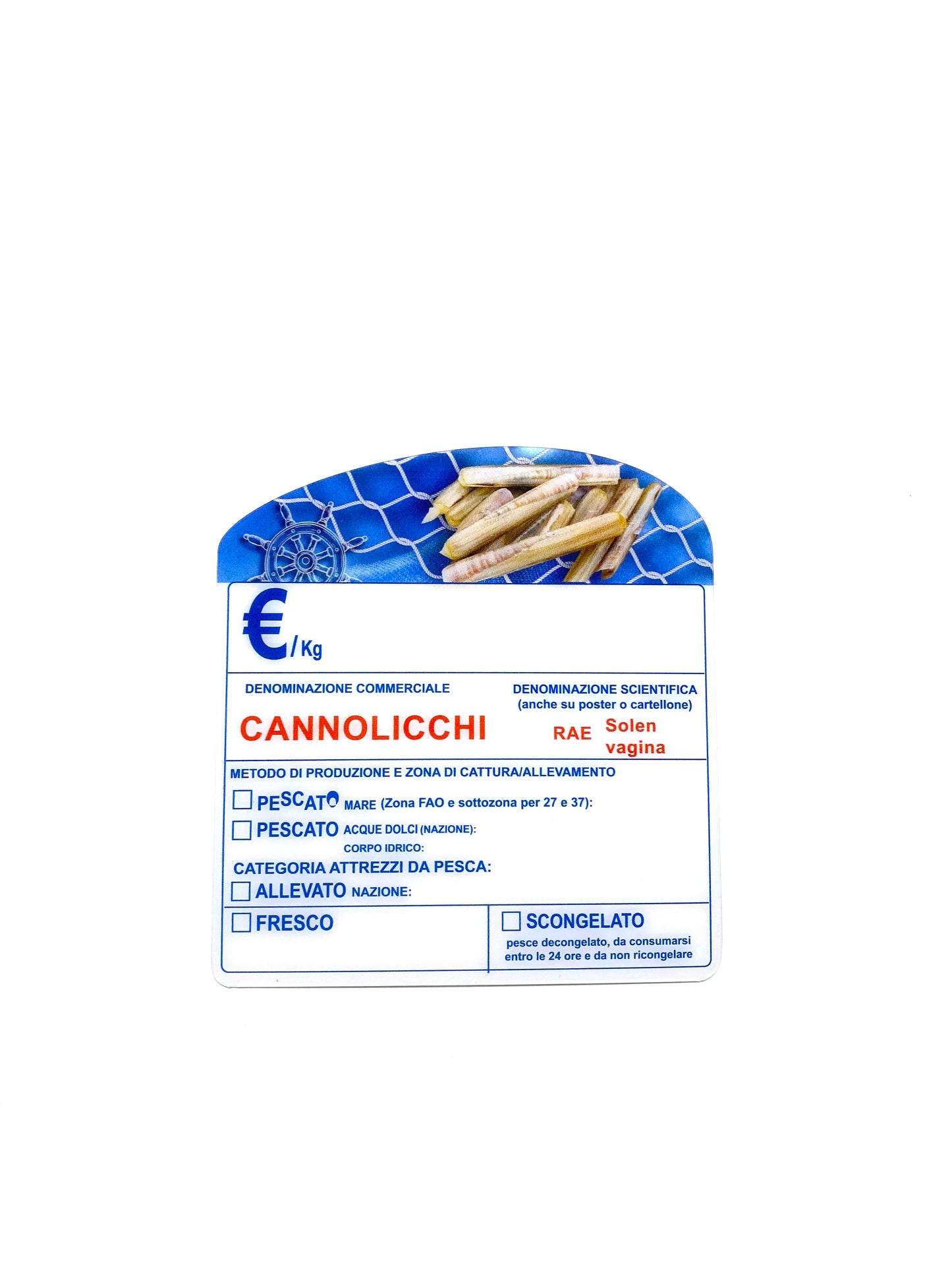 Cartellino cannolicchi