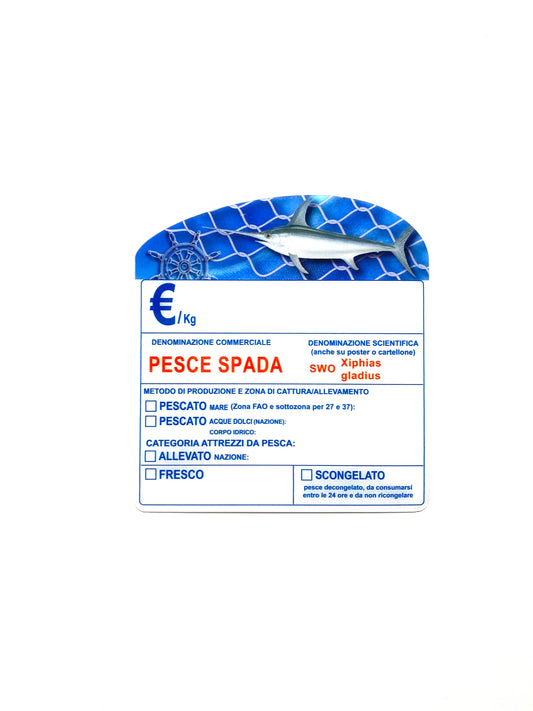 Cartellino pesce spada