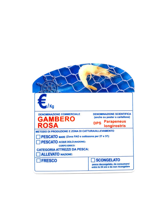 cartellino gambero rosa